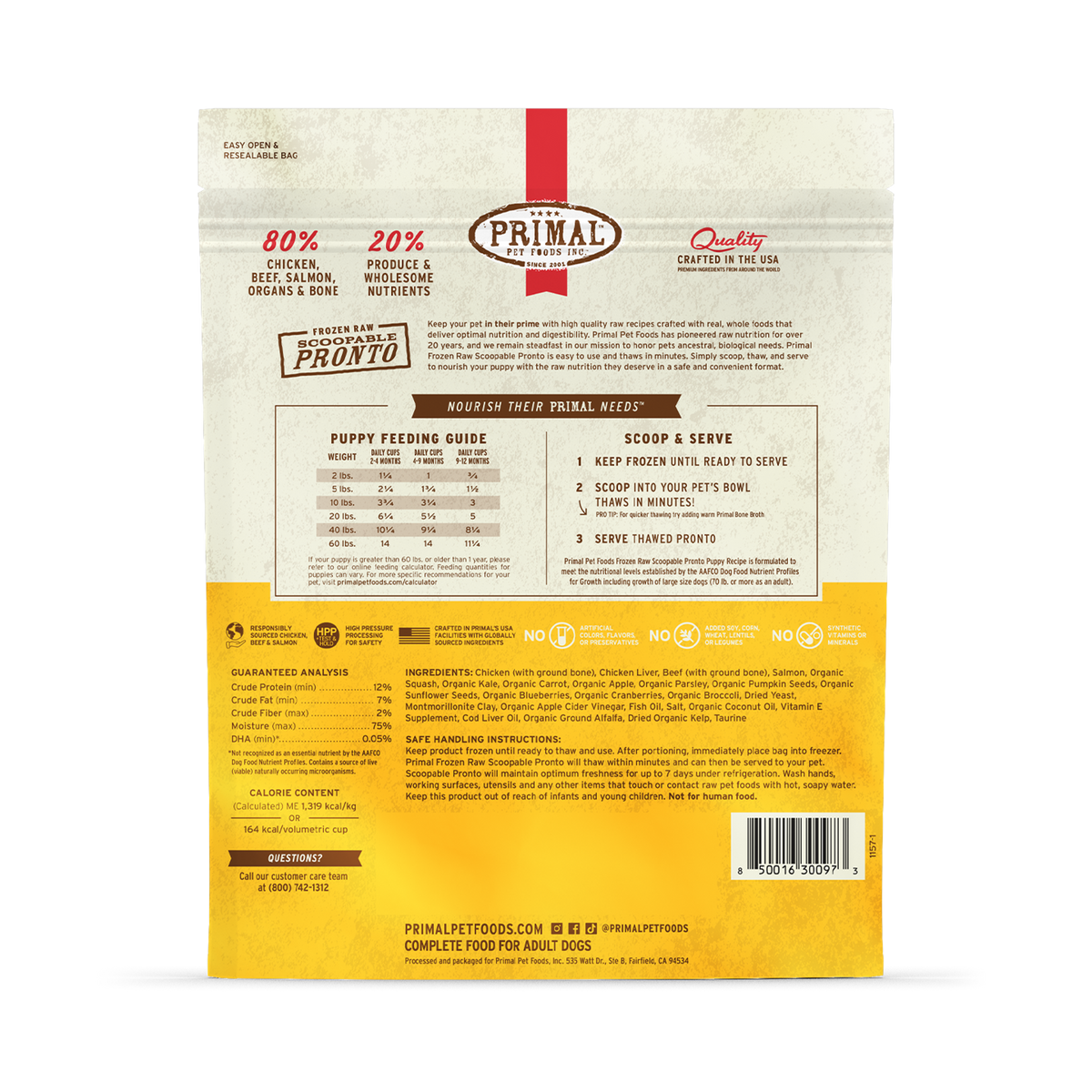 Primal Frozen Pronto Puppy Raw Dog Food