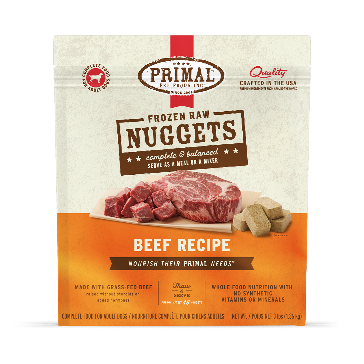 Primal Frozen Nuggets Beef Raw Dog Food