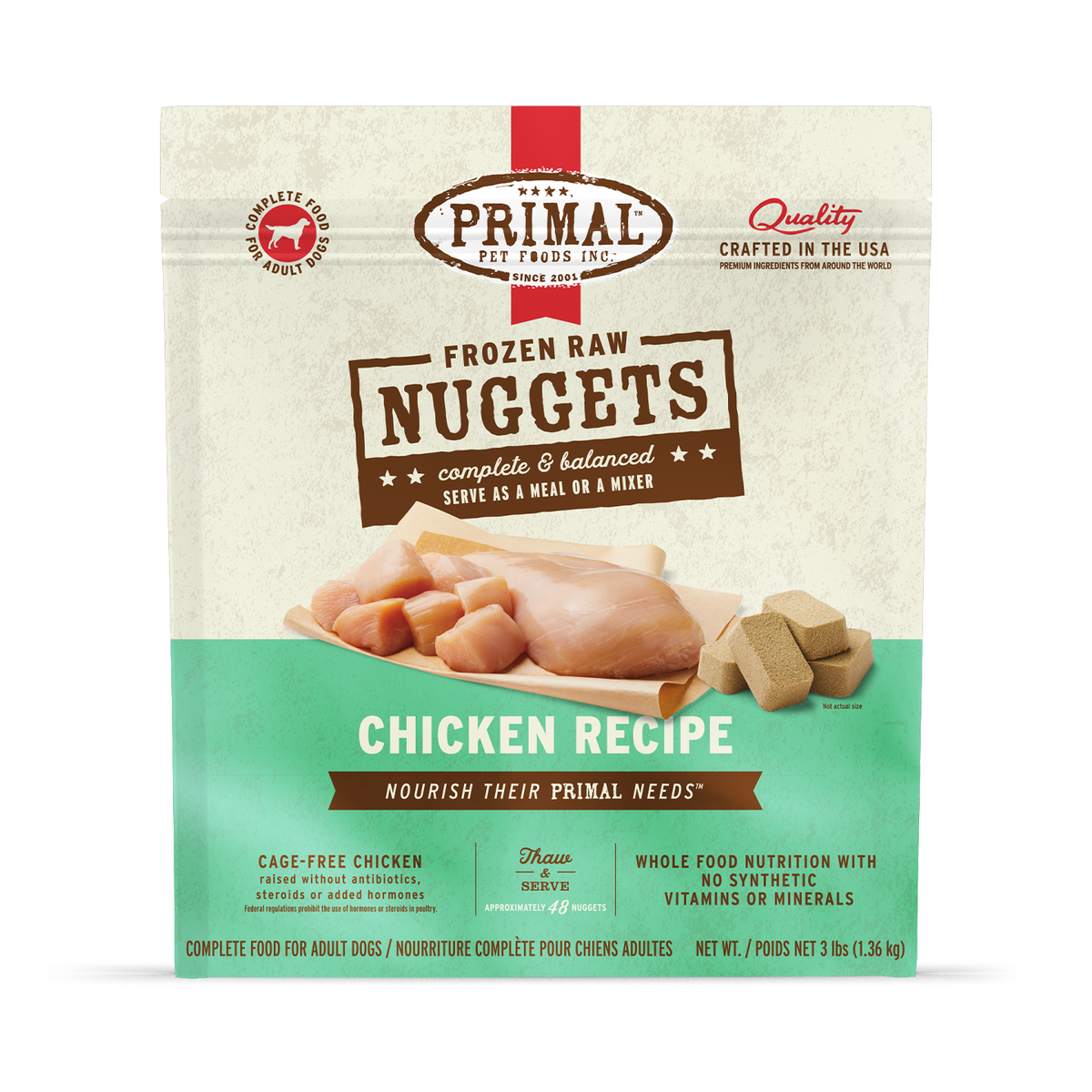 Primal Frozen Nuggets Chicken Raw Dog Food