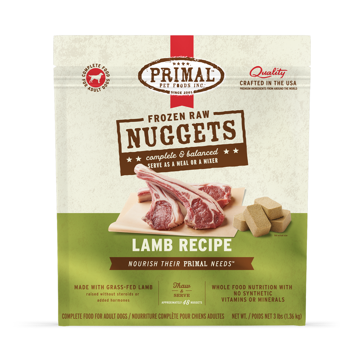 Primal Frozen Nuggets Lamb Raw Dog Food
