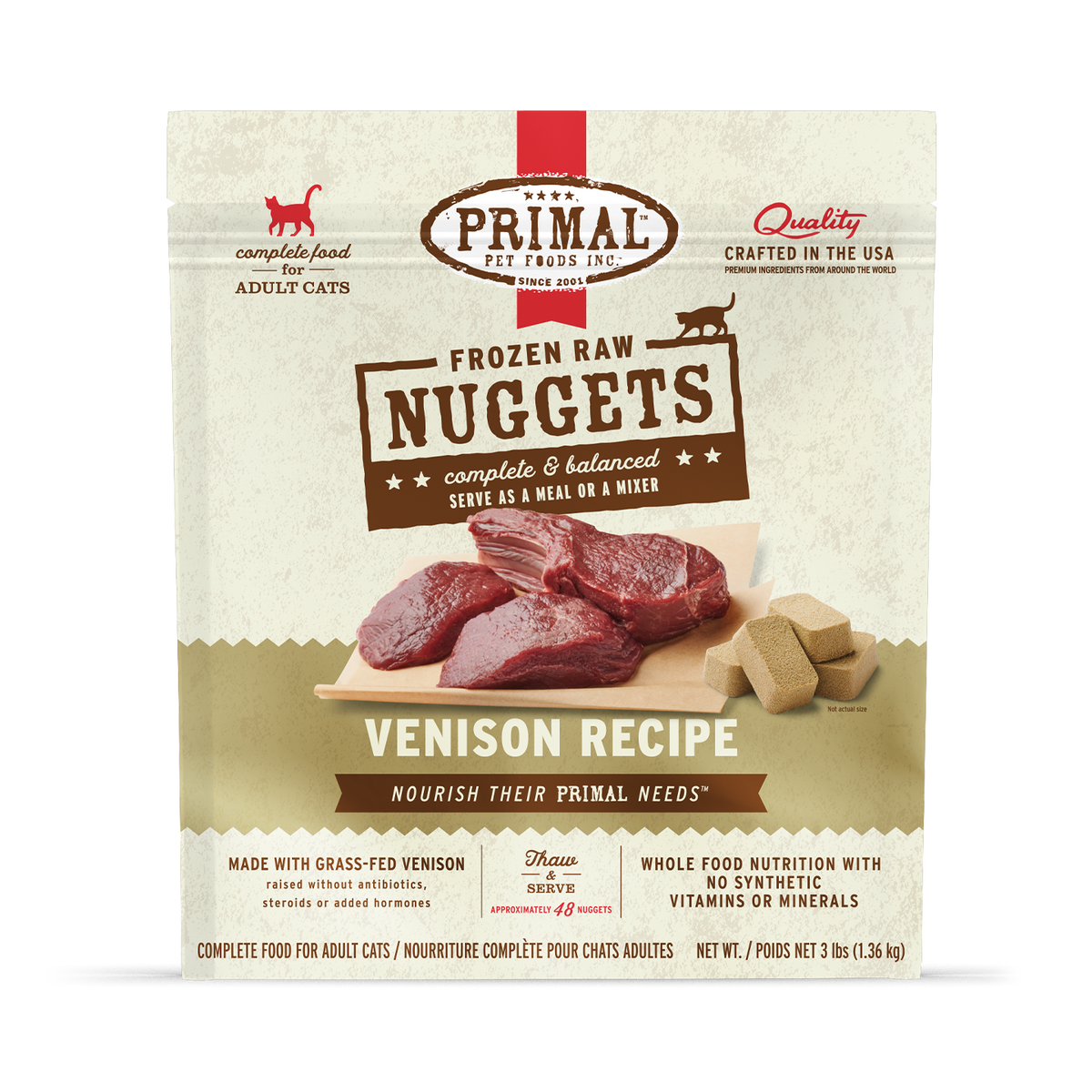 Primal Frozen Nuggets Venison Raw Cat Food