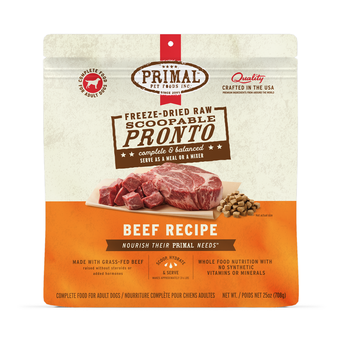 Primal Freeze-Dried Raw Pronto Beef Dog Food