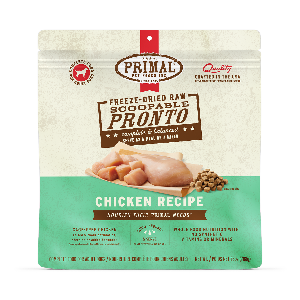 Primal Freeze-Dried Raw Pronto Chicken Dog Food