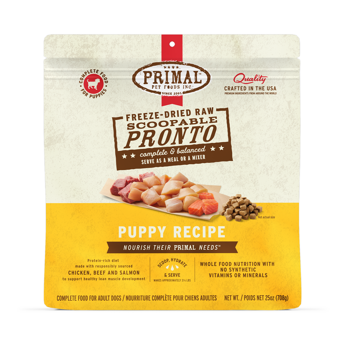 Primal Freeze-Dried Raw Pronto Puppy Dog Food