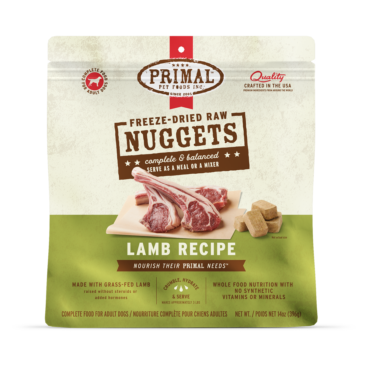 Primal Freeze-Dried Raw Nuggets Lamb Dog Food