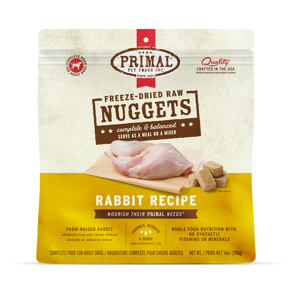 Primal Freeze-Dried Raw Nuggets Rabbit Dog Food