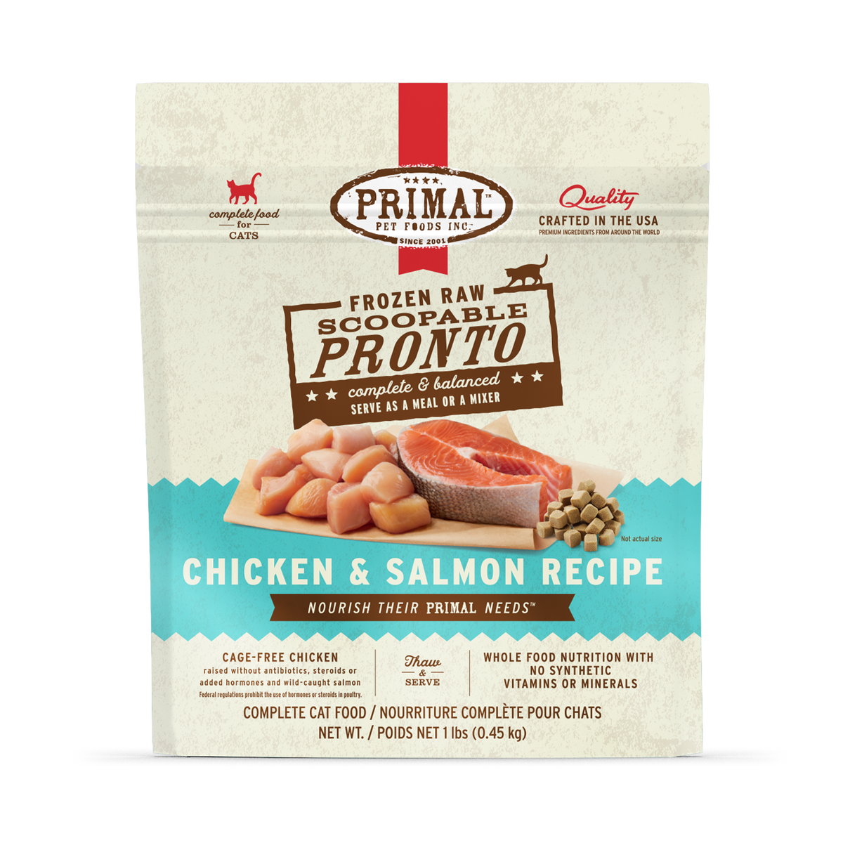 Primal Frozen Pronto Chicken &amp; Salmon Raw Cat Food