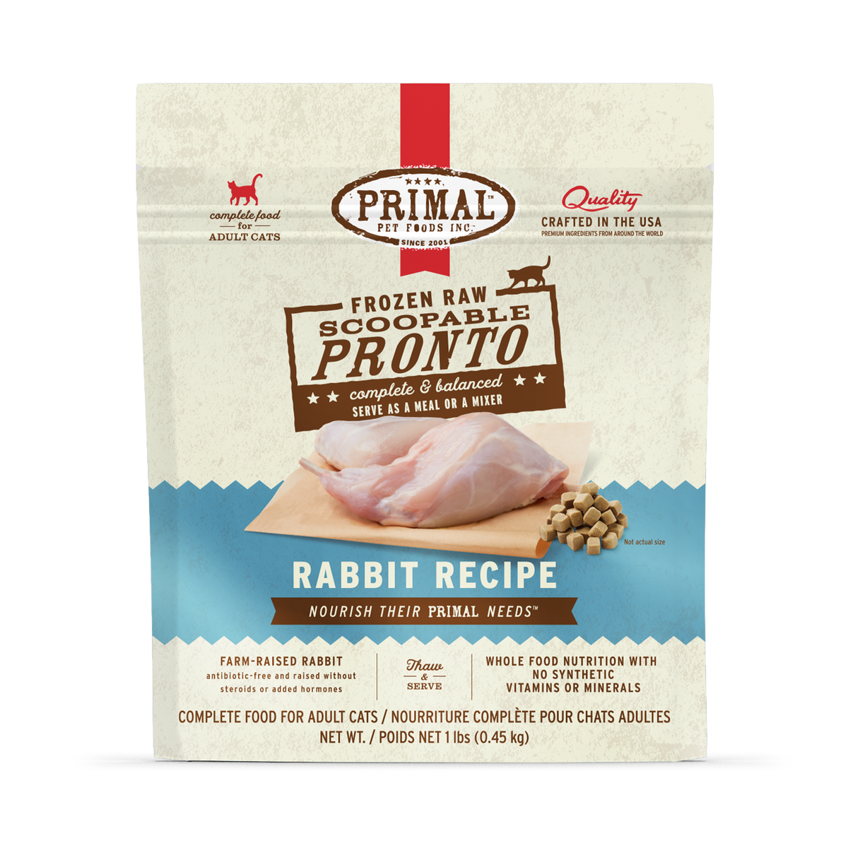 Primal Frozen Pronto Rabbit Raw Cat Food