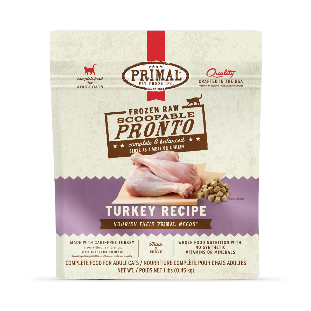 Primal Frozen Pronto Turkey Raw Cat Food