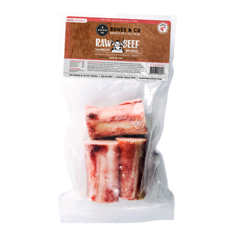The Bones &amp; Co Frozen Raw Beef Bone Marrows Dog &amp; Cat Chews