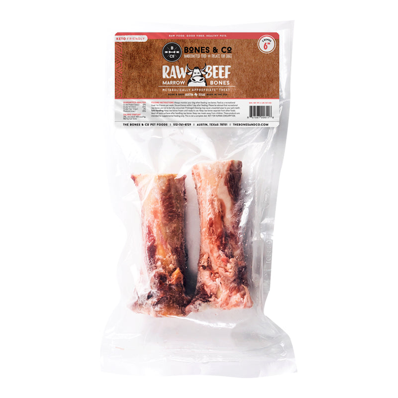 The Bones &amp; Co Frozen Raw Beef Bone Marrows Dog &amp; Cat Chews