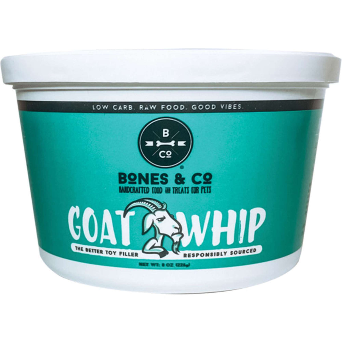 The Bones &amp; Co Frozen Raw Goat Whip for Dogs &amp; Cats