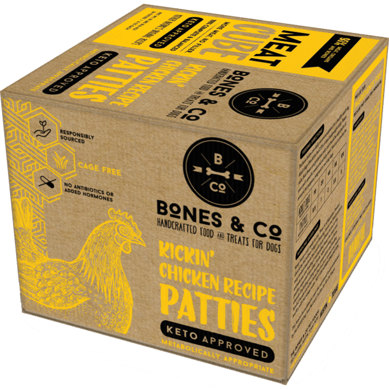 The Bones &amp; Co Frozen Raw Kickin&#39; Chicken Dog Food