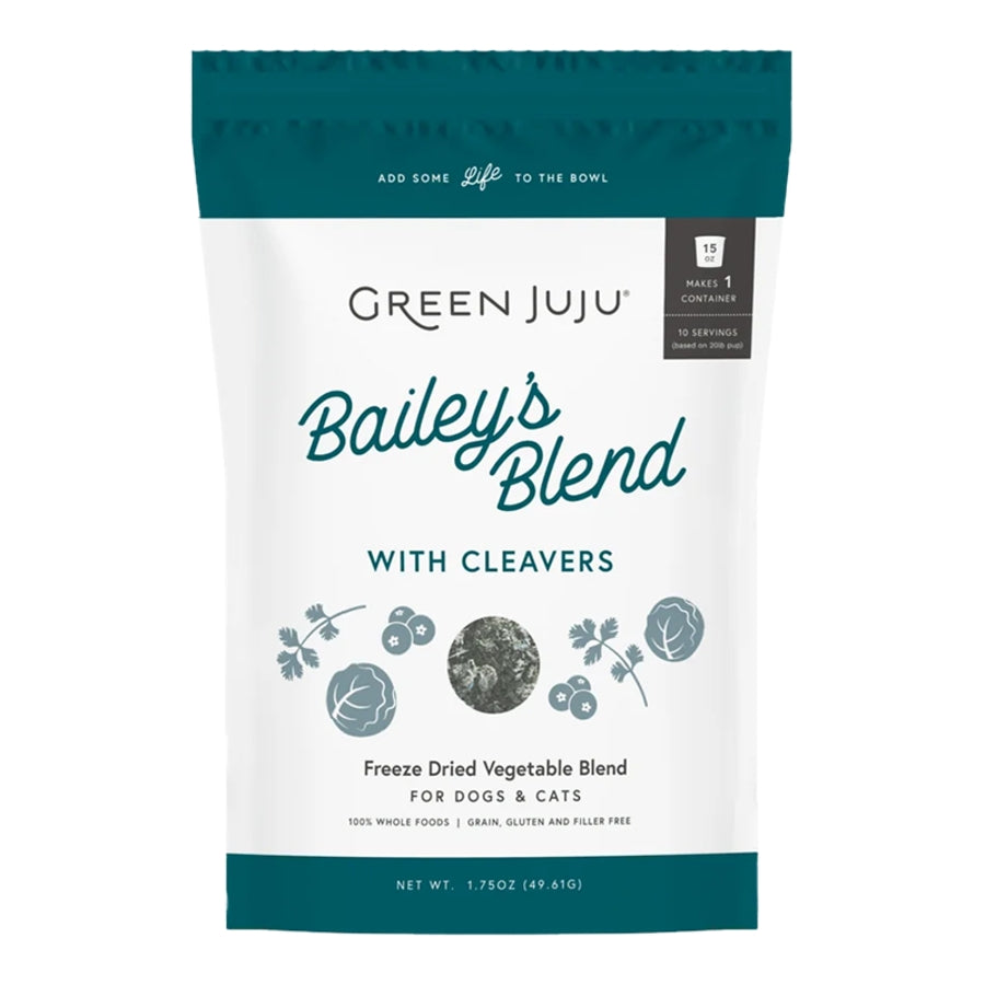 Green Juju Freeze-Dried Raw Bailey&#39;s Blend with Cleavers for Dogs &amp; Cats