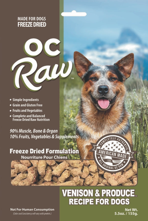OC Raw Freeze-Dried Venison &amp; Produce Dog Food