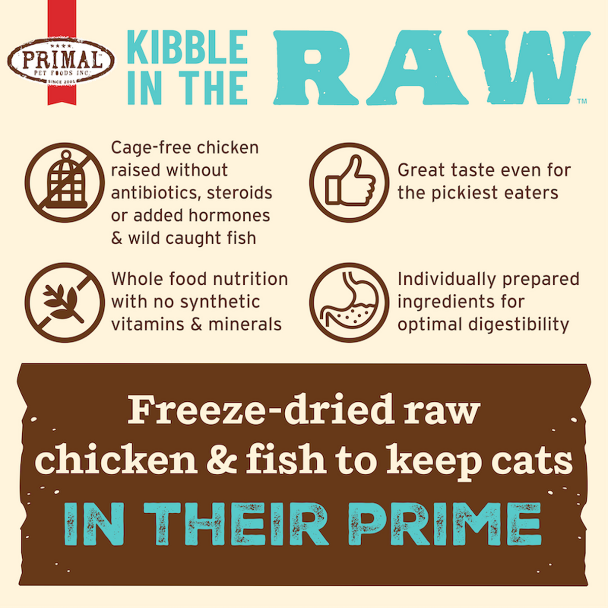Primal Kibble in the Raw Freeze-Dried Raw Chicken &amp; Fish Cat Food