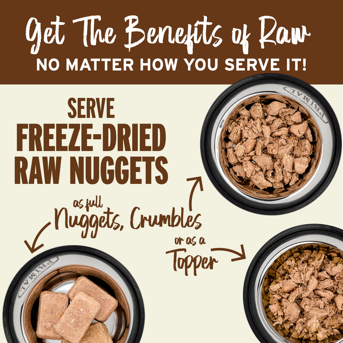 Primal Freeze-Dried Raw Nuggets Duck Dog Food