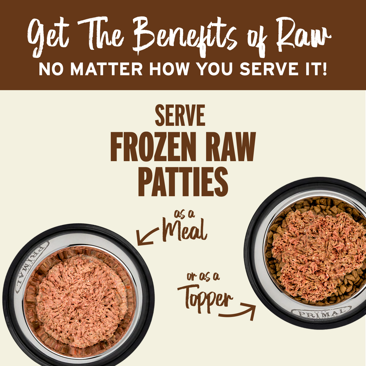 Primal Frozen Patties Venison Raw Dog Food