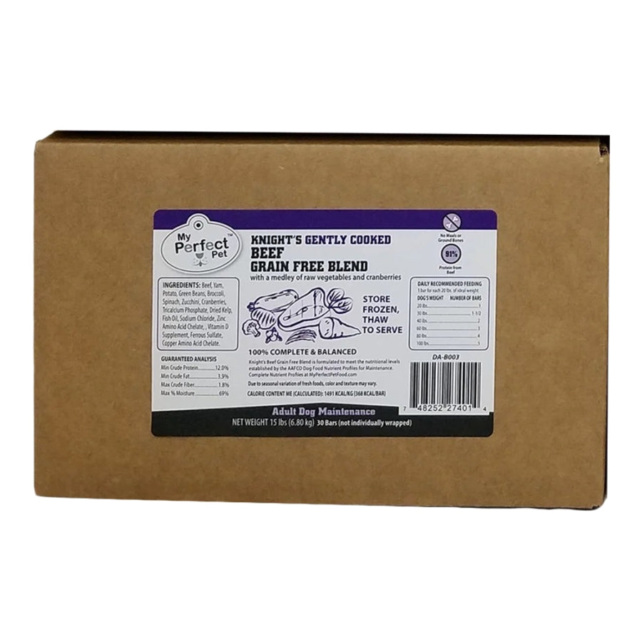 My Perfect Gently Cooked Grain Free Knight&#39;s Beef Blend Frozen Dog Food