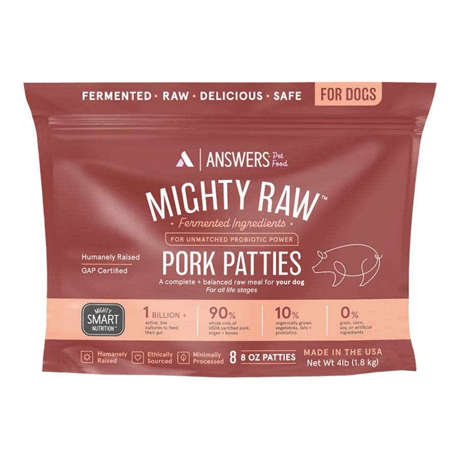 Answers Mighty Raw Pork Frozen Raw Dog Food