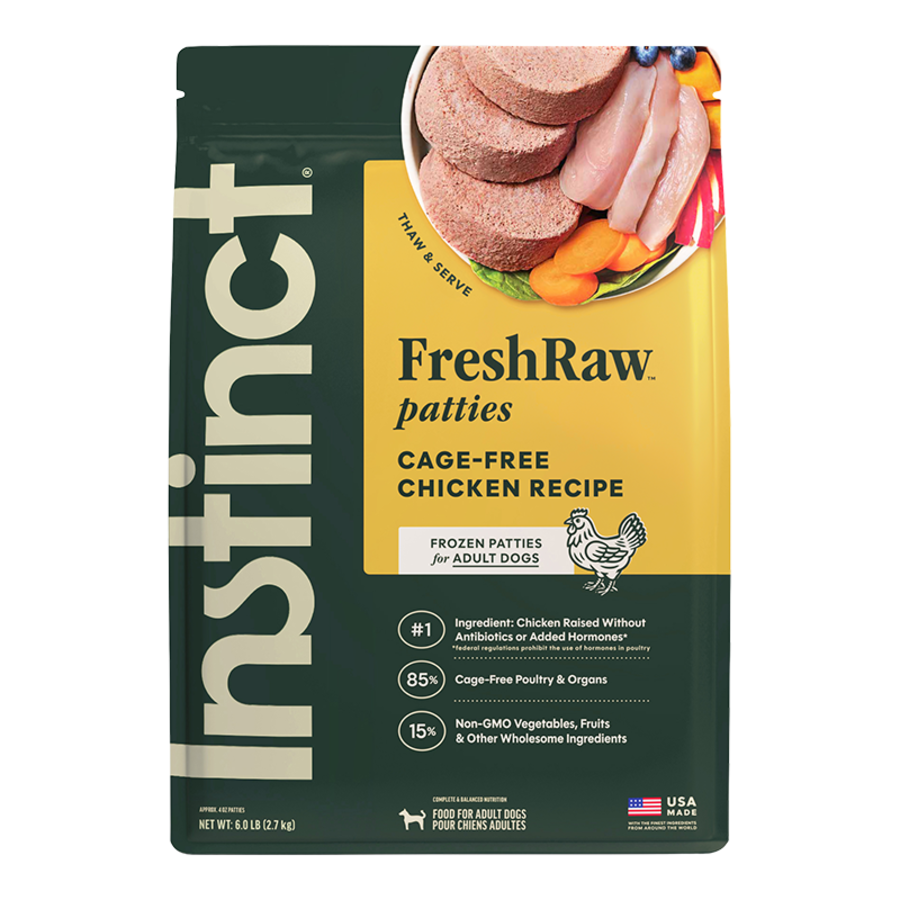 Instinct Frozen Raw Patties Grain-Free Cage-Free Chicken Recipe Dog Food