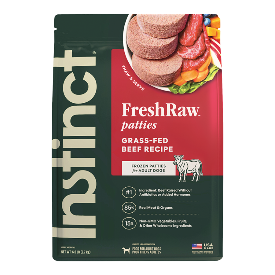 Instinct Frozen Raw Patties Grain-Free Real Beef Recipe Dog Food