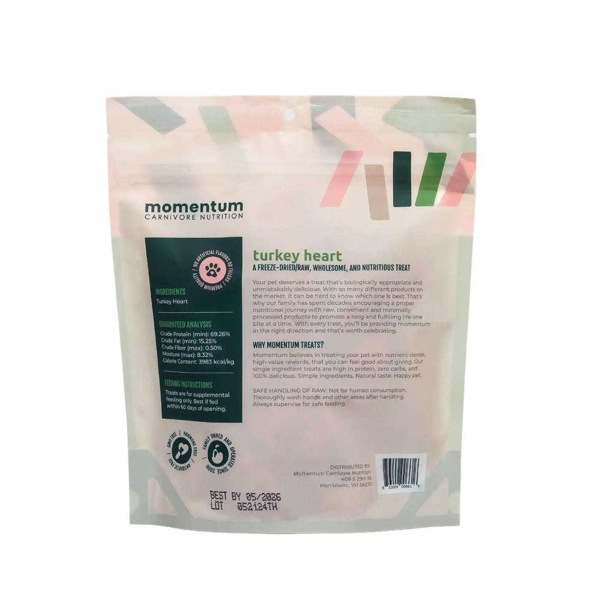 Momentum Carnivore Nutrition Freeze-Dried Raw Turkey Heart Dog Treats