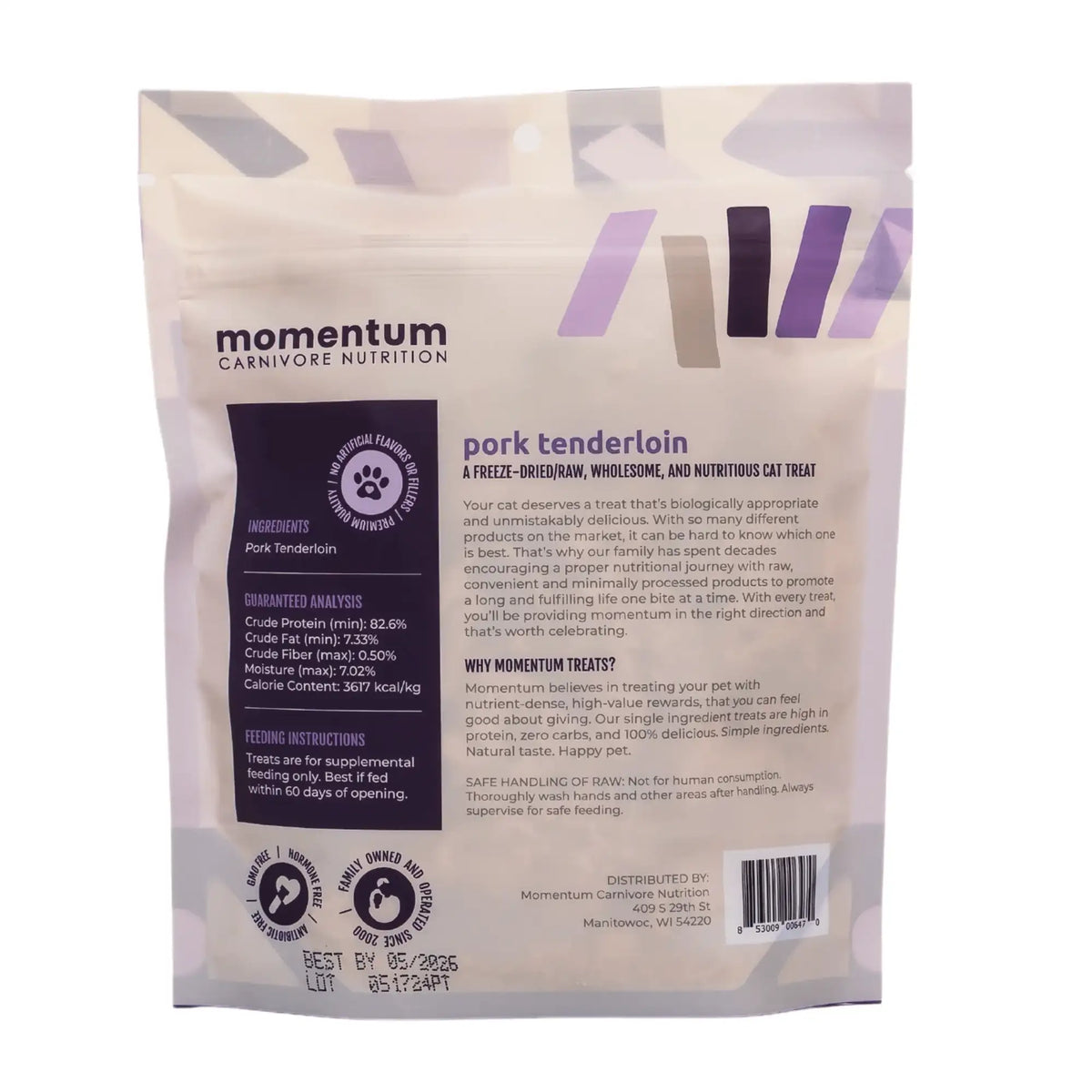 Momentum Carnivore Nutrition Freeze-Dried Raw Pork Tenderloin Cat Treats