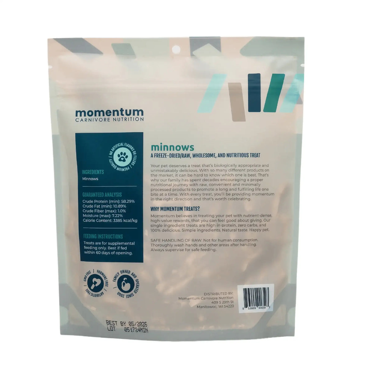 Momentum Carnivore Nutrition Freeze-Dried Raw Minnow Dog Treats