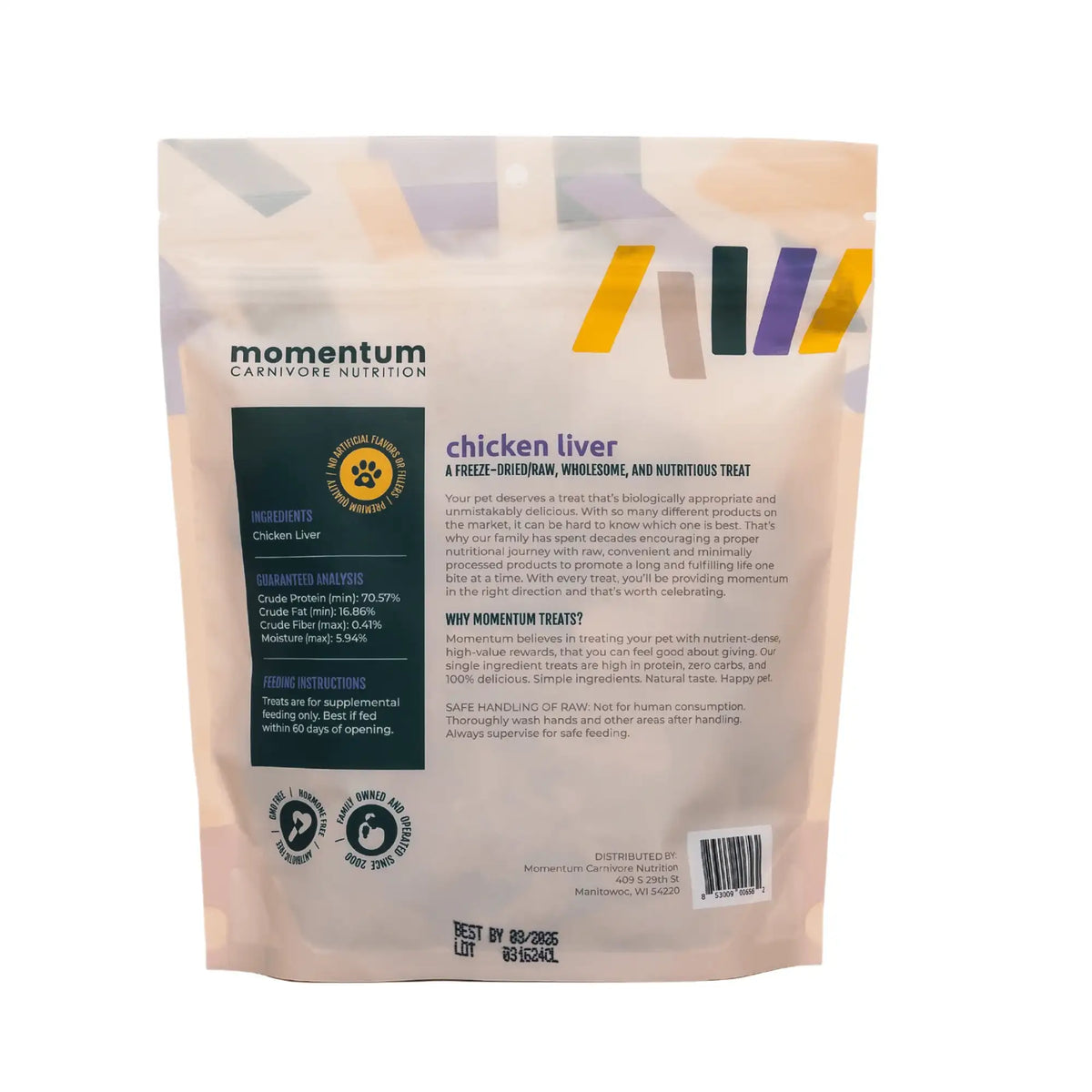 Momentum Carnivore Nutrition Freeze-Dried Raw Chicken Liver Dog Treats