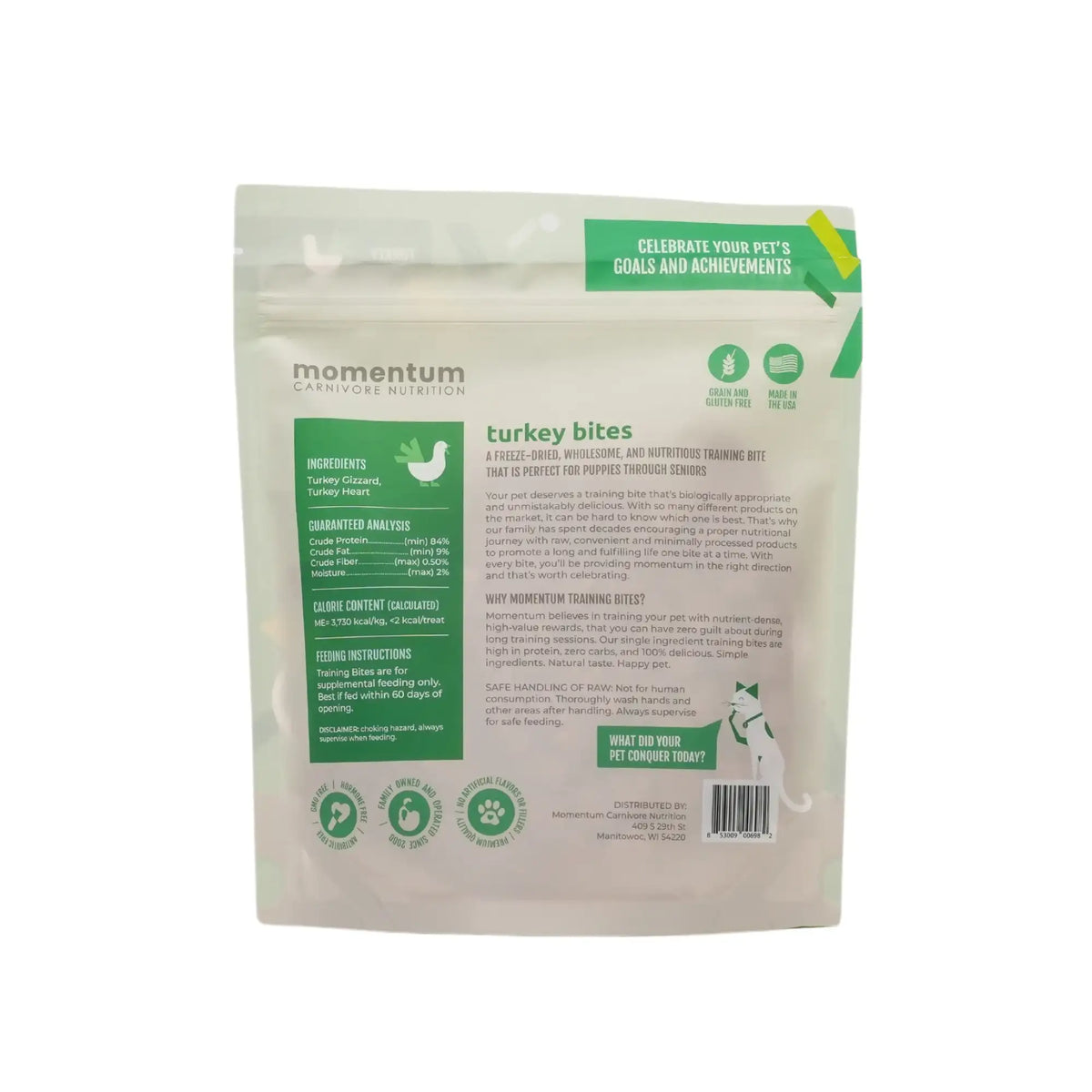 Momentum Carnivore Nutrition Freeze-Dried Raw Turkey Training Bites Dog Treats