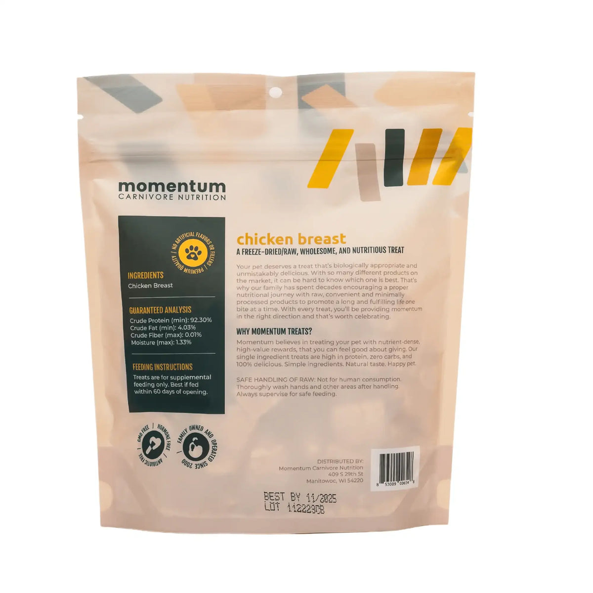 Momentum Carnivore Nutrition Freeze-Dried Raw Chicken Breast Dog Treats