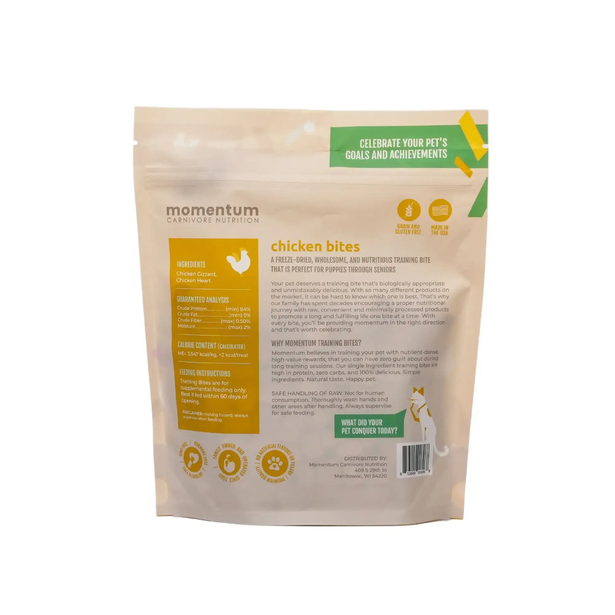 Momentum Carnivore Nutrition Freeze-Dried Raw Chicken Training Bites Dog Treats