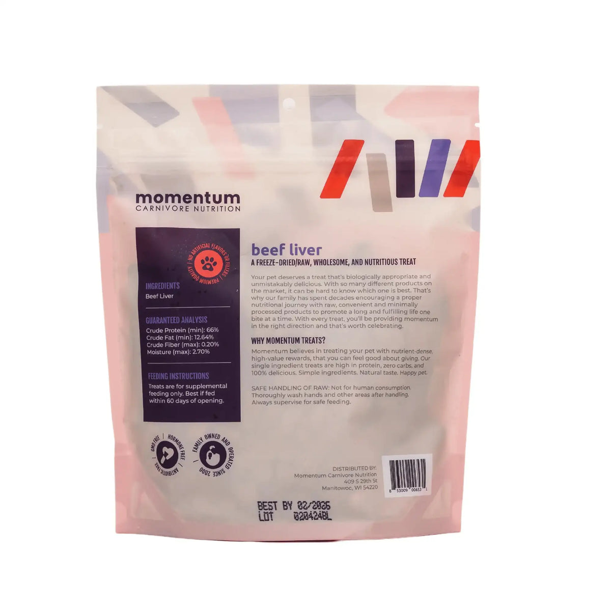 Momentum Carnivore Nutrition Freeze-Dried Raw Beef Liver Dog Treats