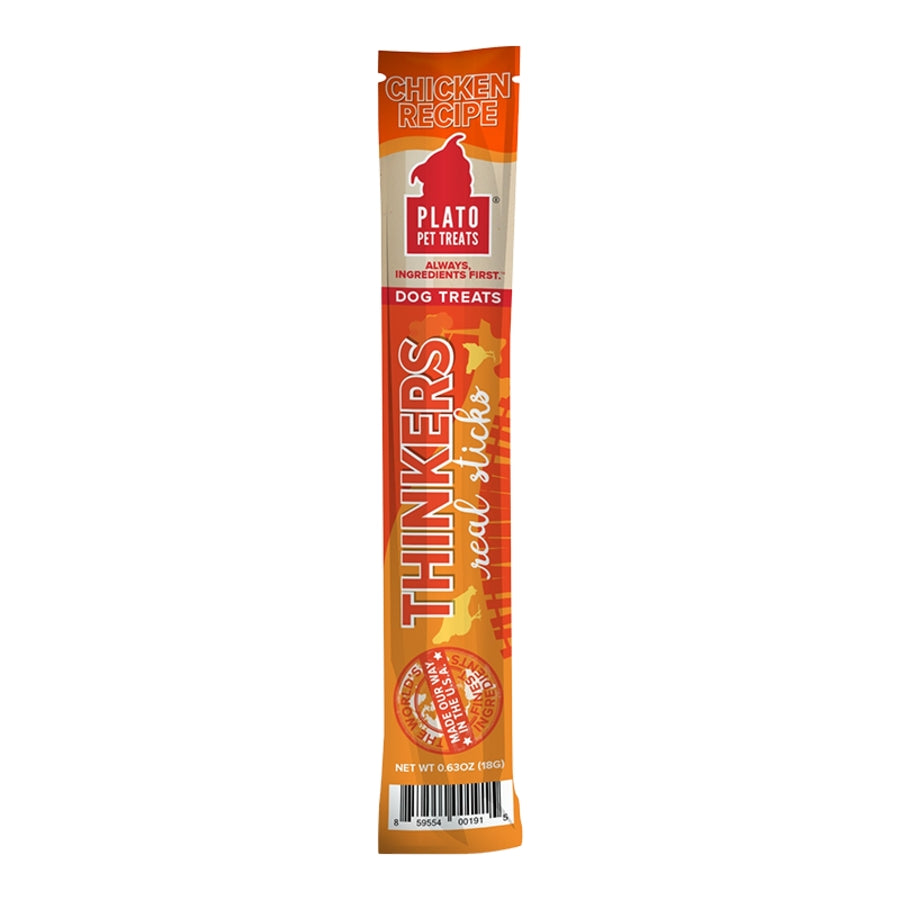 Plato Pet Treats Thinkers Real Sticks Chicken Recipe for Dogs