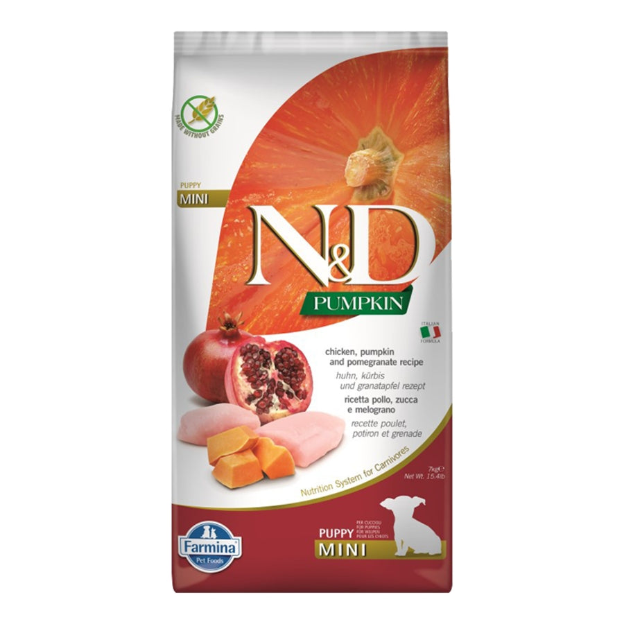 Farmina N&D Pumpkin Grain Free Chicken, Pumpkin & Pomegranate Puppy Mini Dog Food