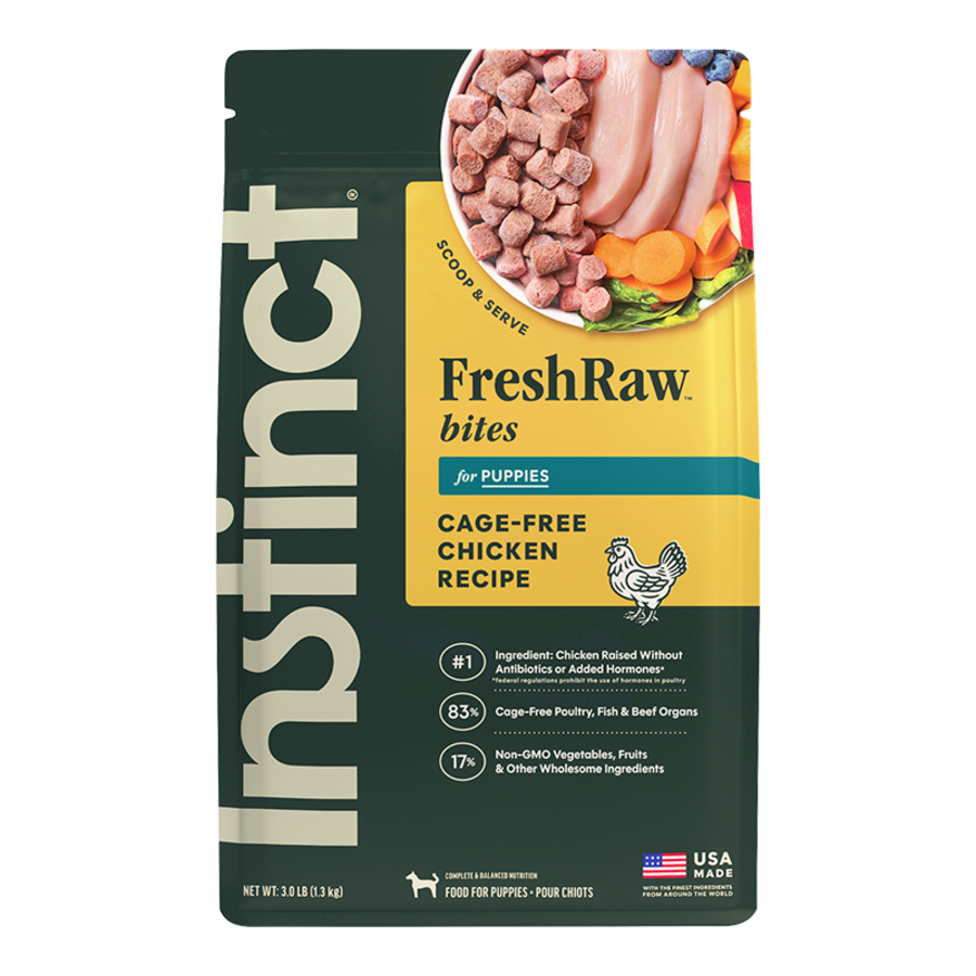 Instinct Frozen Raw Bites Puppy Grain-Free Cage-Free Chicken Recipe Dog Food