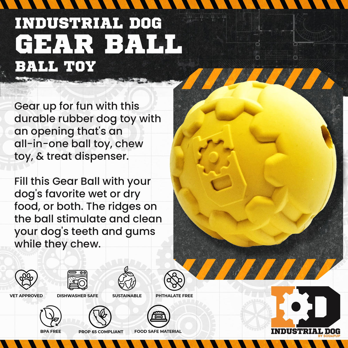 SodaPup ID Ball Durable Rubber Chew Ball