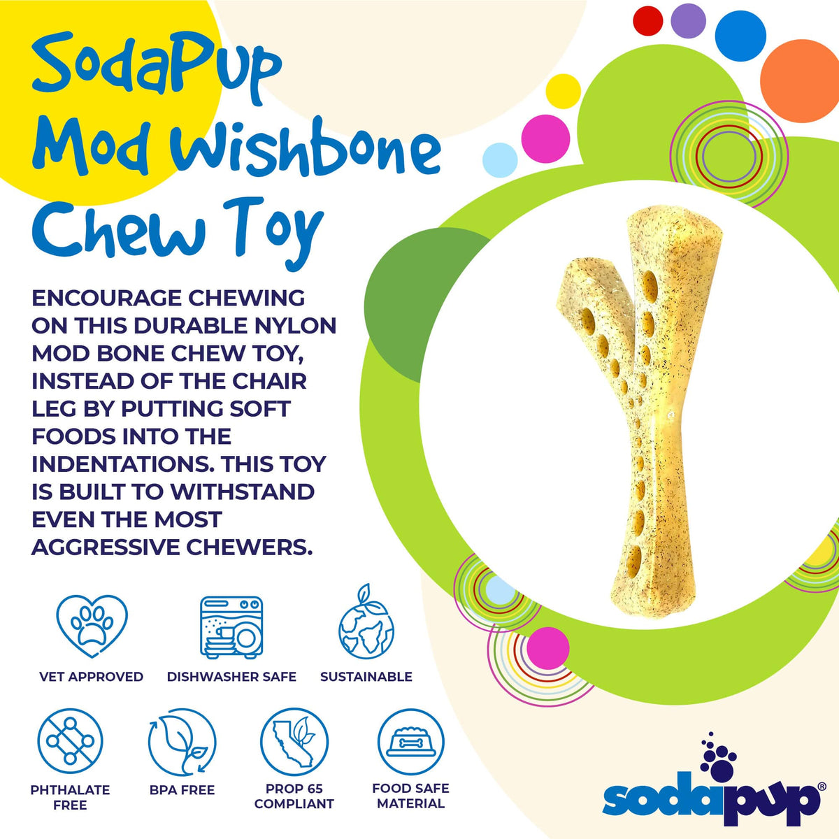 SodaPup MOD Wishbone Ultra Durable Nylon Dog Chew Toy