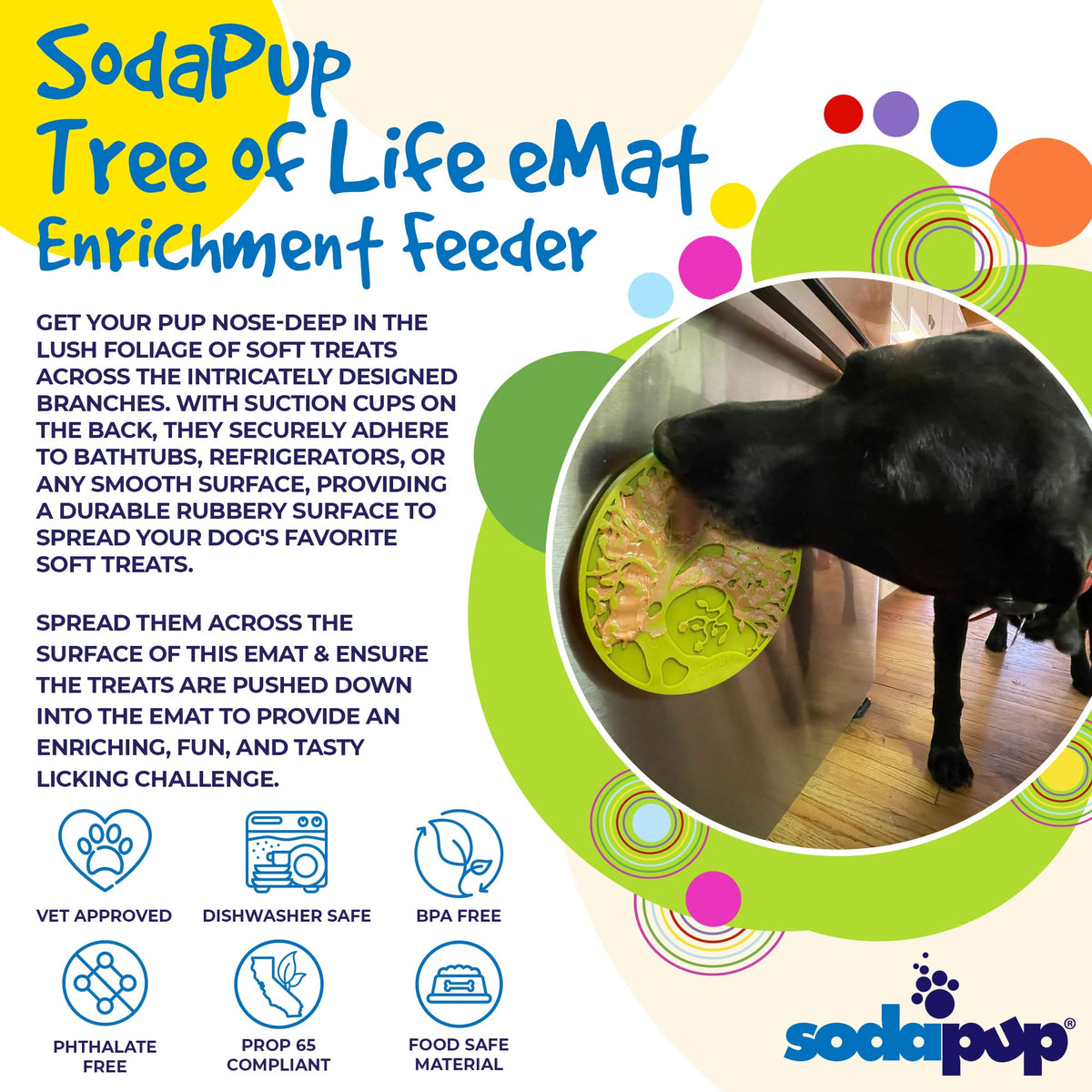 SodaPup  Tree of Life eMat Enrichment Lick Mat With Suction Cups