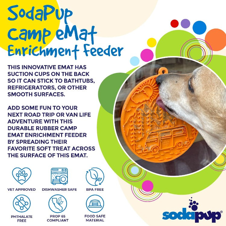 SodaPup Camp eMat Enrichment Lick Mat With Suction Cups