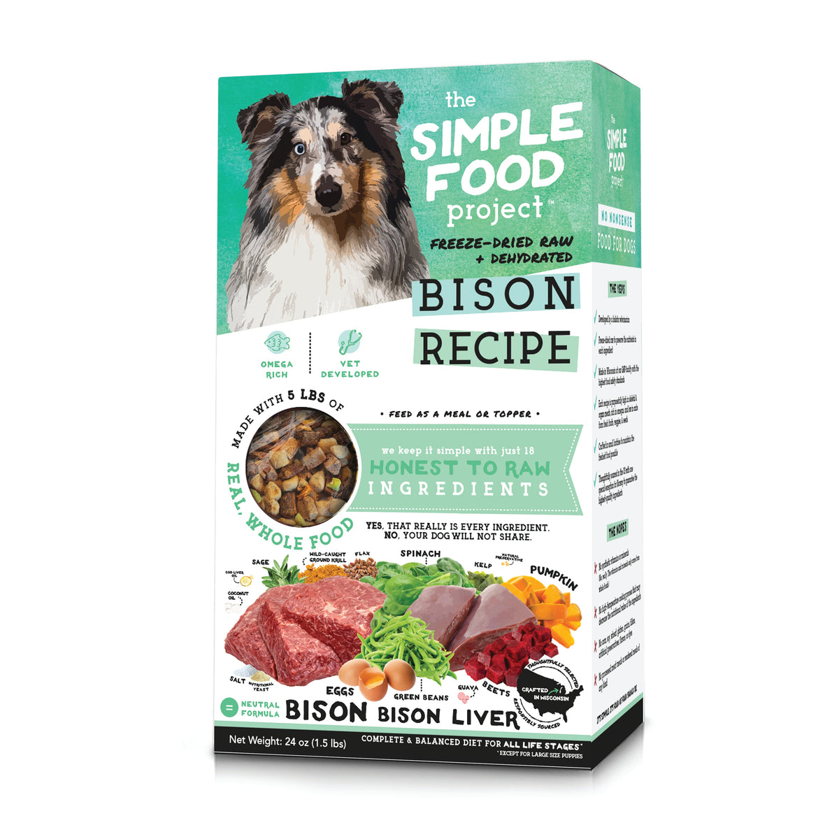The Simple Food Project Bison Freeze-Dried Dog Food