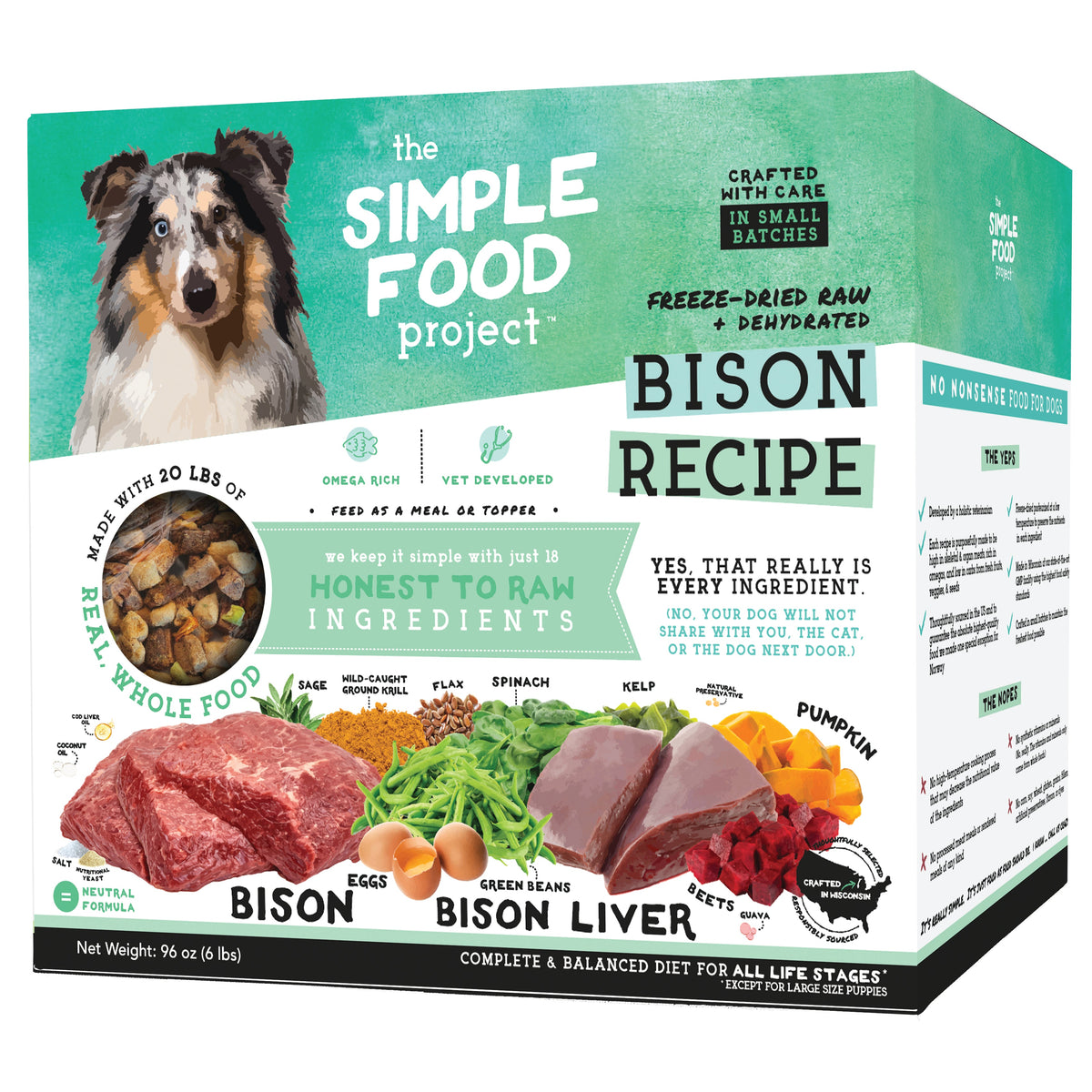 The Simple Food Project Bison Freeze-Dried Dog Food