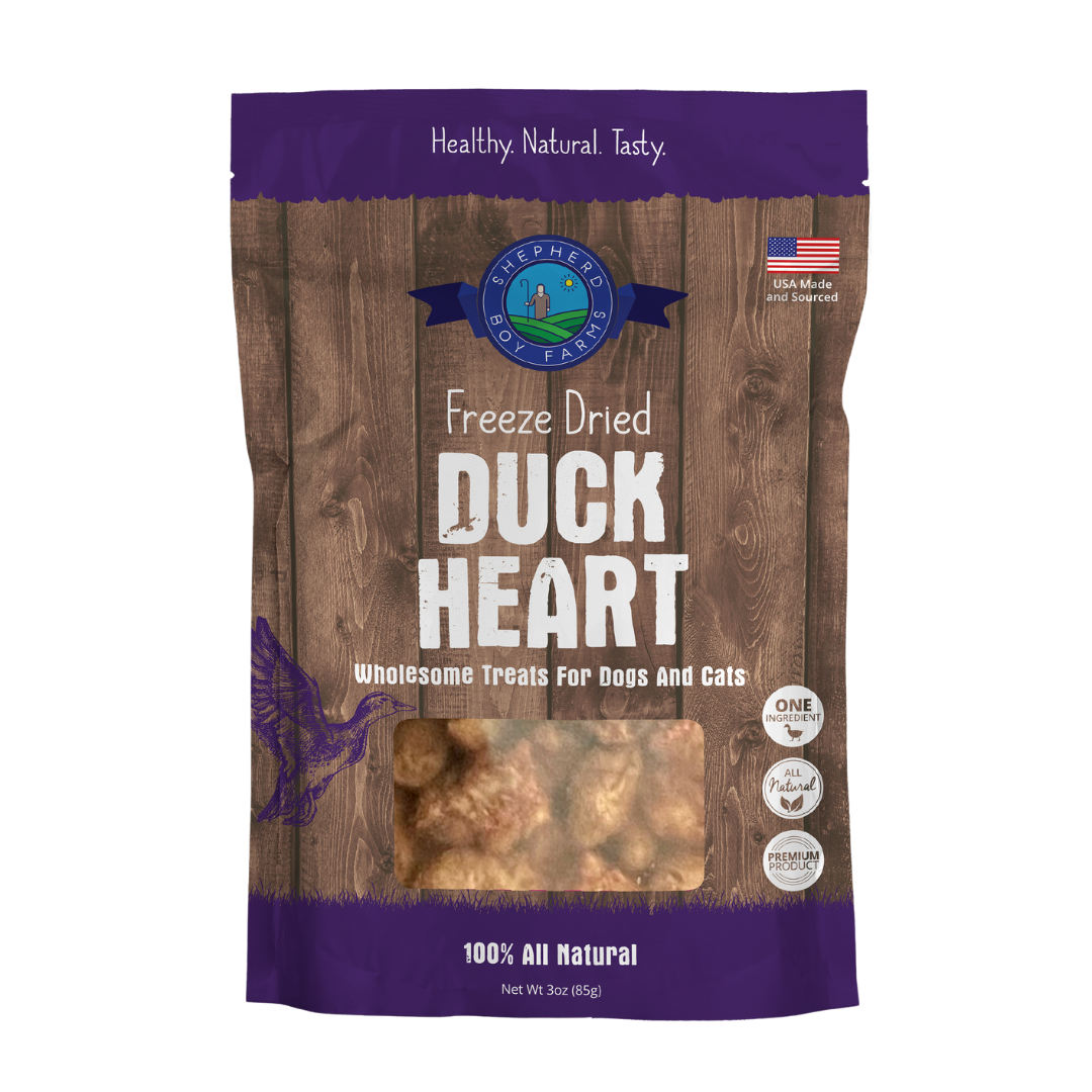Shepherd Boy Farms Freeze-Dried Duck Heart Dog & Cat Treats