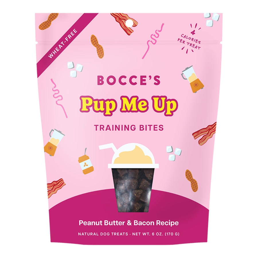 Bocce&#39;s Bakery Pup Me Up Peanut Butter &amp; Bacon Training Bites Dog Treats
