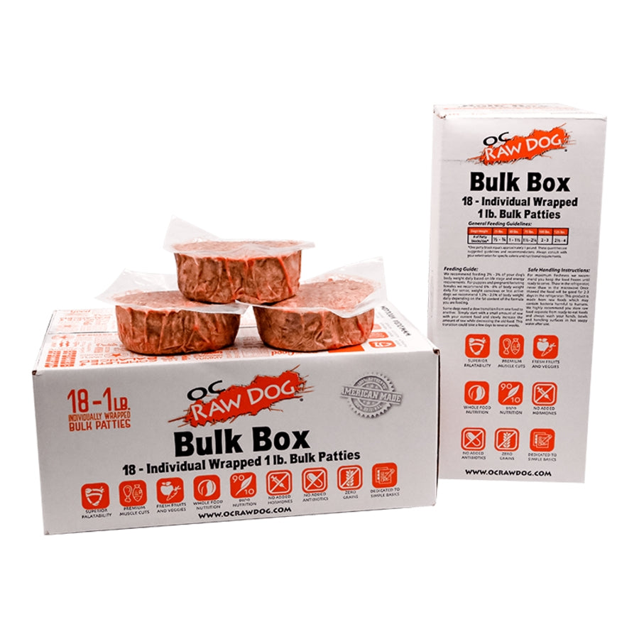 OC Raw Frozen Raw Chicken, Fish &amp; Produce Dog Food