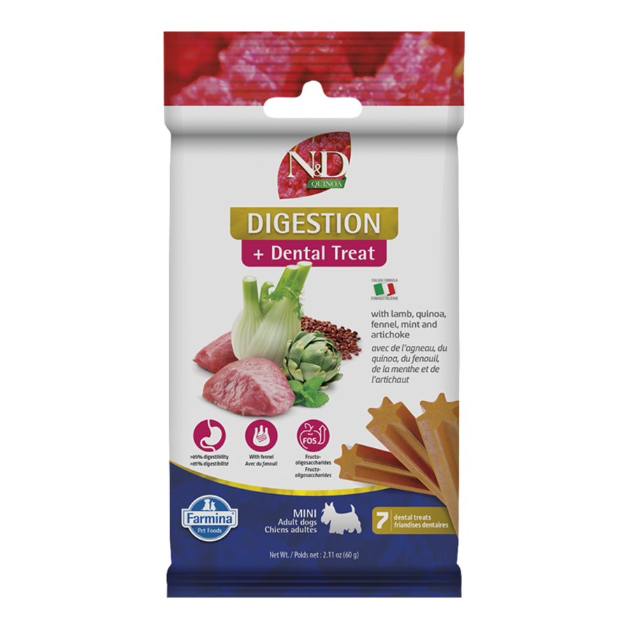 Farmina N&D Quinoa Digestion + Dental Treat Lamb Mini Dog Treats