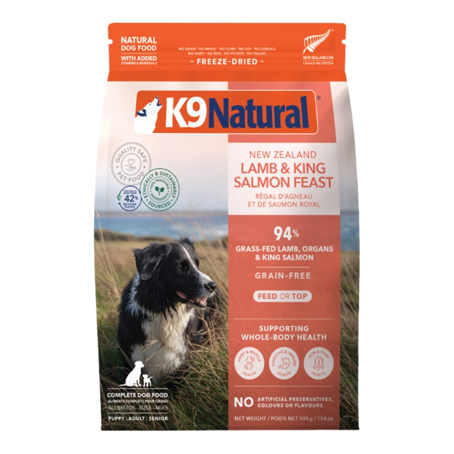 K9 Natural Freeze-Dried Lamb &amp; King Salmon Feast Topper or Dog Food
