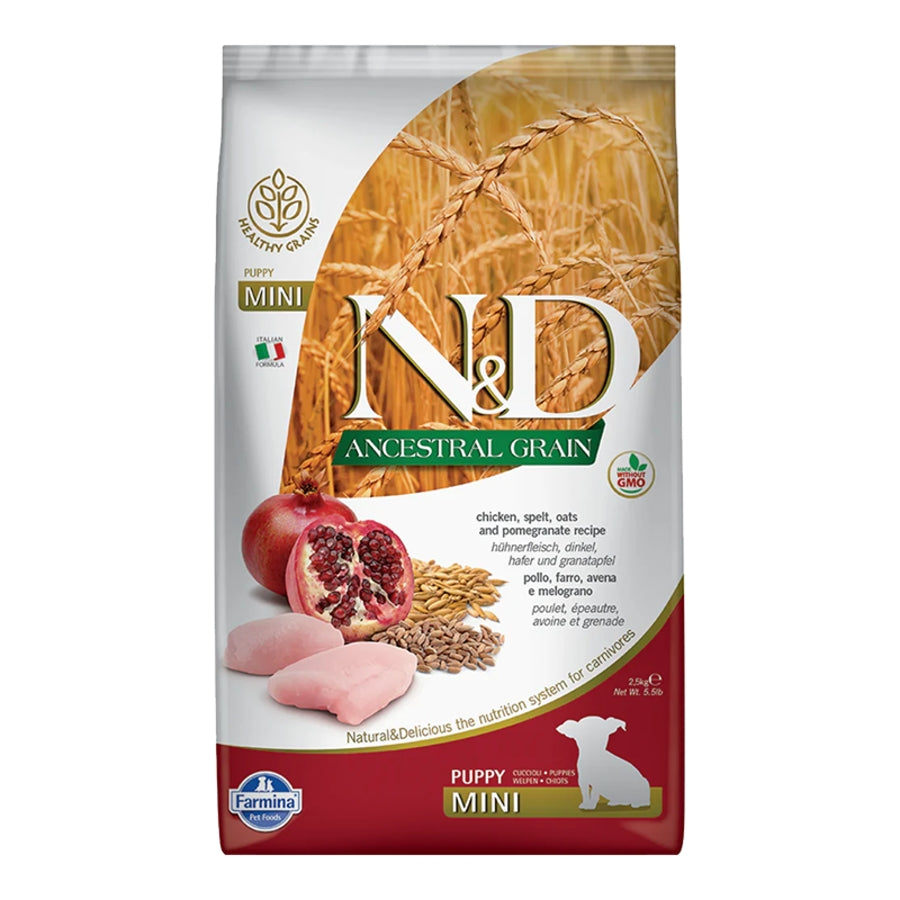 Farmina N&D Ancestral Grains Chicken & Pomegranate Puppy Mini Dog Food