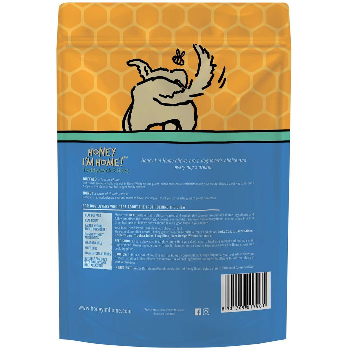 Honey I&#39;m Home! Water Buffalo Paddywack Sticks Dog Chews